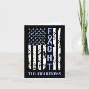 Diabetes T1d Sensibilisierungsmonat Flag Blue Ribb Karte