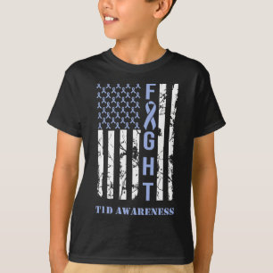 Diabetes T1d Sensibilisierungsmonat Flag Blue Ribb T-Shirt