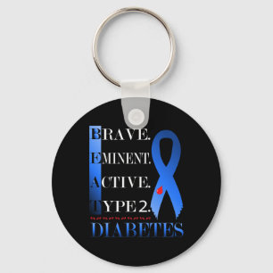 Diabetes-T-Shirt Typ 2 Diabetes-Sensibilisierungsq Schlüsselanhänger