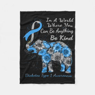 Diabetes Typ 1 Bewusstsein Sonnenblumen Elefant se Fleecedecke