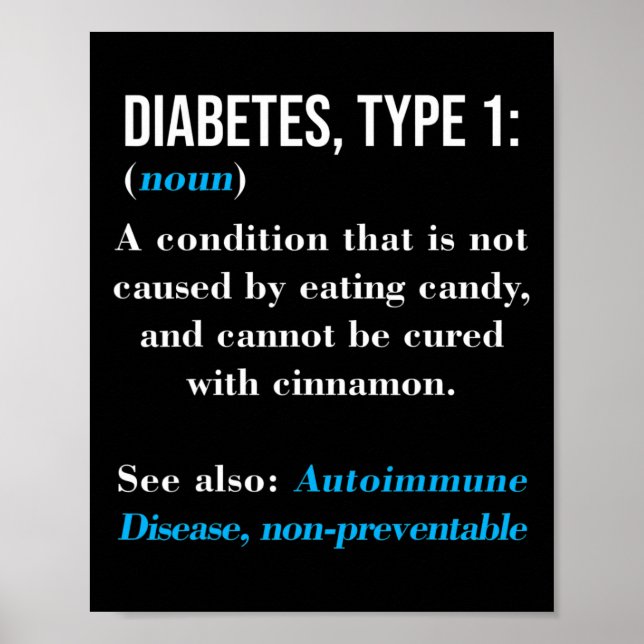 Diabetes Typ 1 Definition Autoimmunerkrankung Poster (Vorne)