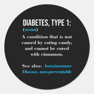 Diabetes Typ 1 Definition Autoimmunerkrankung Runder Aufkleber