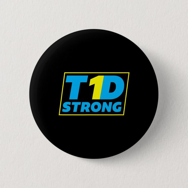 Diabetes Typ 1 starkes Bewusstsein Button (Vorderseite)