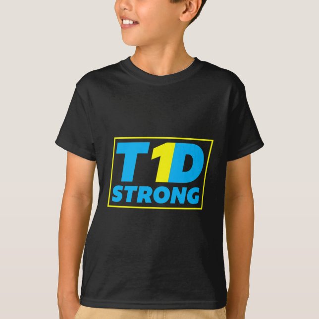Diabetes Typ 1 starkes Bewusstsein T-Shirt (Vorderseite)