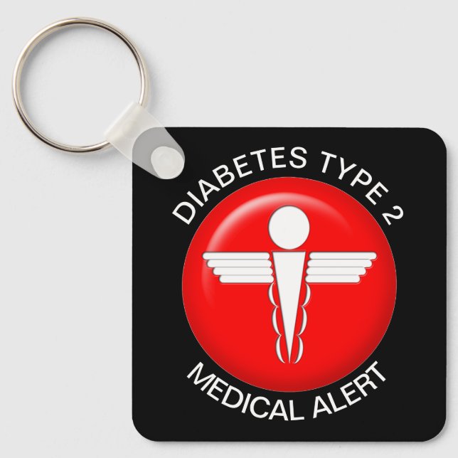 Diabetes Typ 2 Medical alert Schlüsselanhänger (Vorderseite)