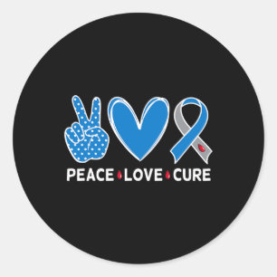 Diabetes Warrieness Blue Peace Liebe Heilung Fa Runder Aufkleber
