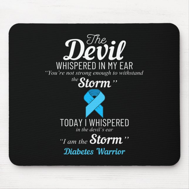Diabetes Warrim Storm Bestes Diabetes Bewusstsein  Mousepad (Vorne)