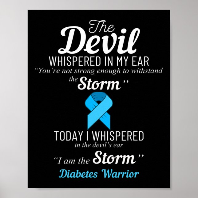 Diabetes Warrim Storm Bestes Diabetes Bewusstsein  Poster (Vorne)