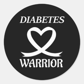 Diabetes Warrior Herz Ribbon Diabetiker Bewusstsei Runder Aufkleber