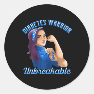 Diabetes Warrior! Konzepte zur Sensibilisierung fü Runder Aufkleber