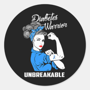 Diabetes Warrior Unzerbrechliche Diabetes Awarenes Runder Aufkleber