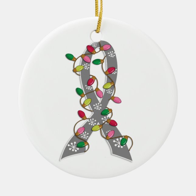 Diabetes-Weihnachtslicht-Band Keramikornament (Vorne)