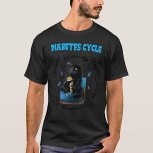 Diabetes-Zyklus Schwarzes Katzenkätzchen Diabetes- T-Shirt