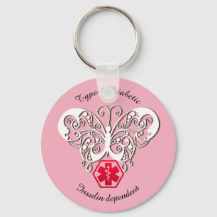 Diabetic Alert Type 1 or 2  Personalize Schlüsselanhänger