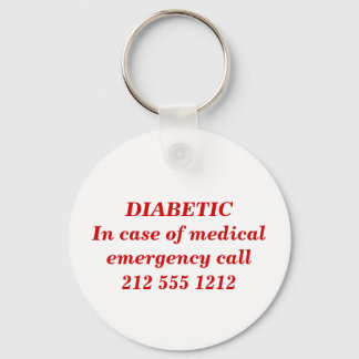 DIABETIC  In case of medical emergency keychain Schlüsselanhänger