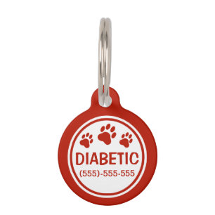 Diabetiker roter und weißer Text mit benutzerdefin Tiermarke
