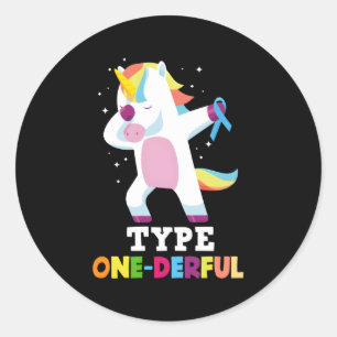 Diabetiker Typ 1 Diabetes T1D Typ 1 Derful Unico Runder Aufkleber