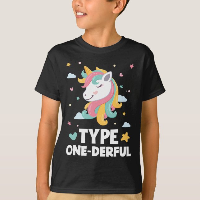 Diabetiker Typ 1 Diabetes Typ 1 Derful Unico T-Shirt (Vorderseite)
