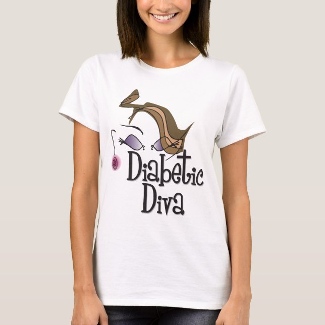 Diabetische Diva T-Shirt (Vorderseite)