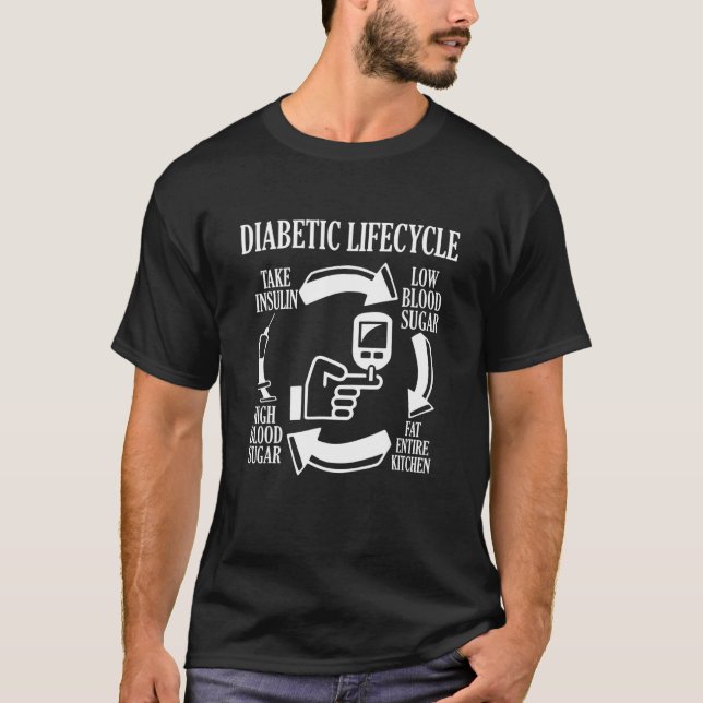 Diabetische Lebenszyklusdiabetes erhöht das Bewuss T-Shirt (Vorderseite)