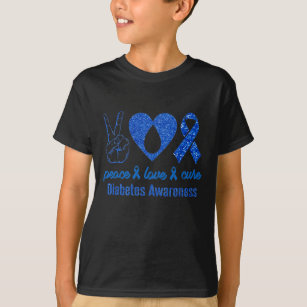Diabetische Liebe heilt blaues Diabetes Awareness T-Shirt