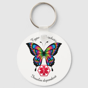 Diabetische Warnhinweise Typ 1 oder 2 Personalisie Schlüsselanhänger