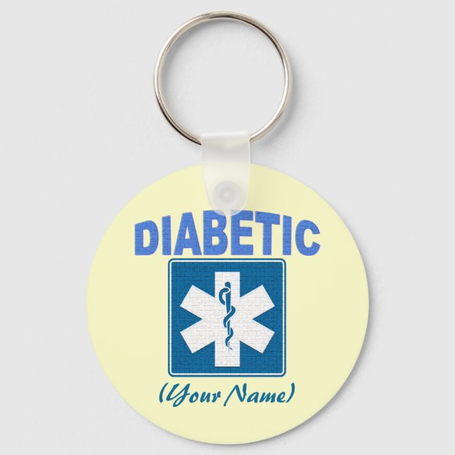 DIABETISCHER SCHLÜSSELANHÄNGER MIT IHREM NAMEN (Vorderseite)