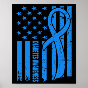 Diabetischer Warrior Blaue Diabetes Typ 1 Awa Poster