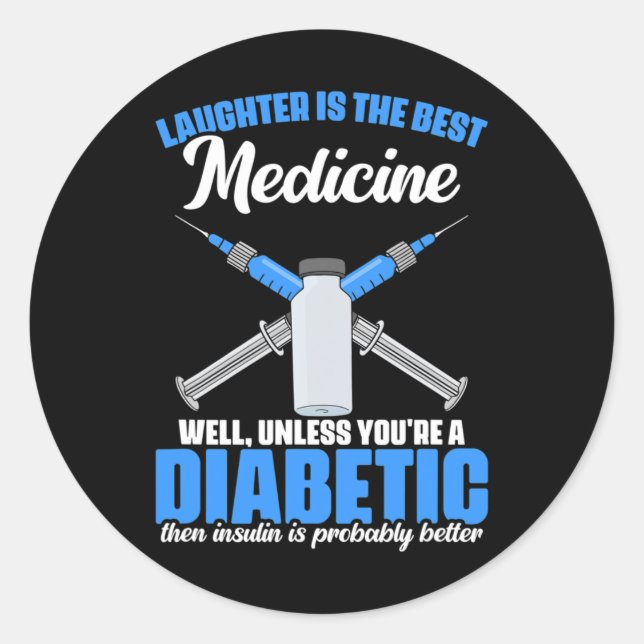Diabetisches Insulin Diabetes mellitus Erreger Dia Runder Aufkleber (Vorderseite)