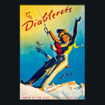 Diablerets, Berg, Paar auf Skilift Poster<br><div class="desc">Diablerets Berge während der Wintersaison</div>