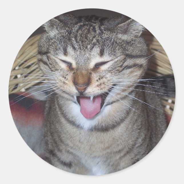 Diablo Kitty Runder Aufkleber (Vorderseite)