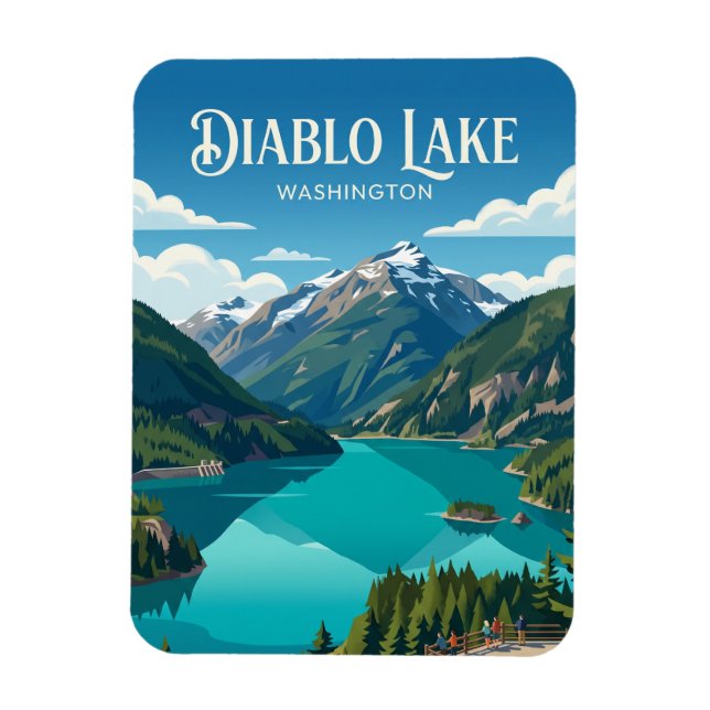 Diablo Lake USA Magnet (Vertikal)