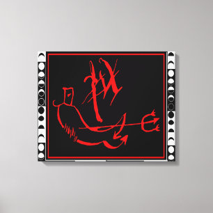 Diablo mit Mondphasen Leinwanddruck