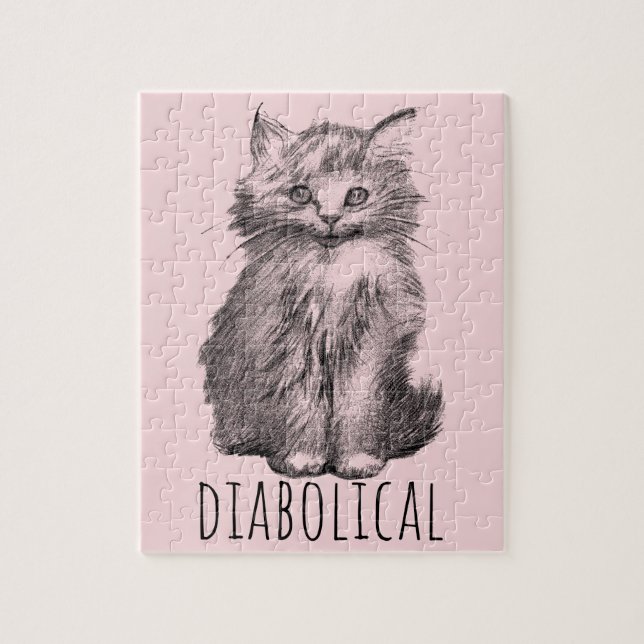 Diabolical Cute Fluffy Kitten (Vertikal)