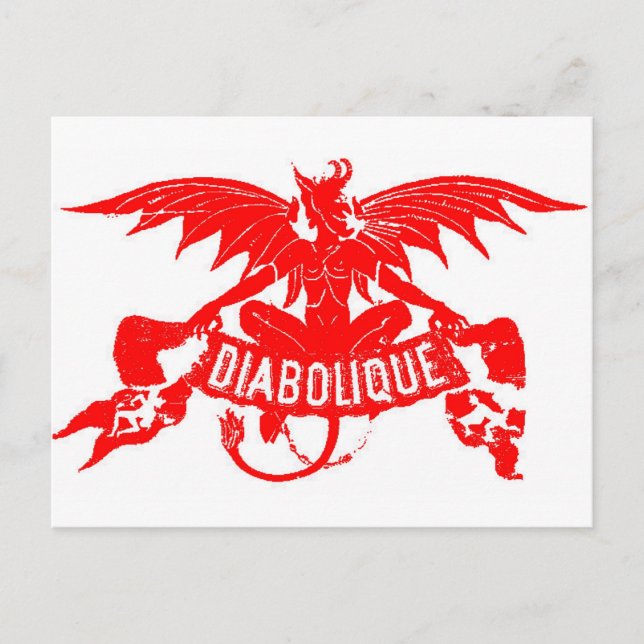 Diabolique Devil Satan Vintages Zigarrenzeichen Postkarte (Vorderseite)
