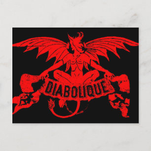 Diabolischer Teufel Satan Vintage Zigarrenetikett Postkarte