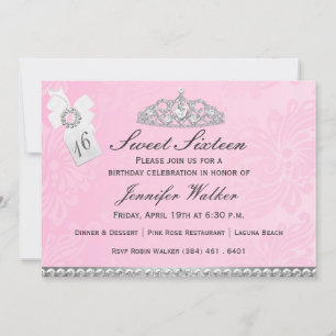 Diadème Diamant Rose & Argent Invitation Sweet Six
