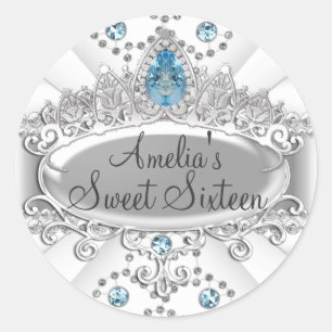Diadème Élégant Bijou Bleu Autocollant Sweet Sixte