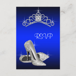 Diadème Talons Hauts Royal Bleu Quinceanera RSVP