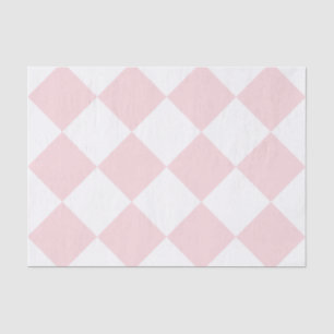 Diag kariertes großes - weiß und blaß - Rosa Seidenpapier