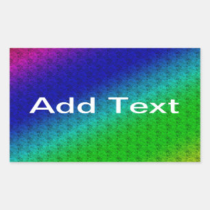 Diag Rainbow Gradient Blumenmuster Blau Grün Rechteckiger Aufkleber