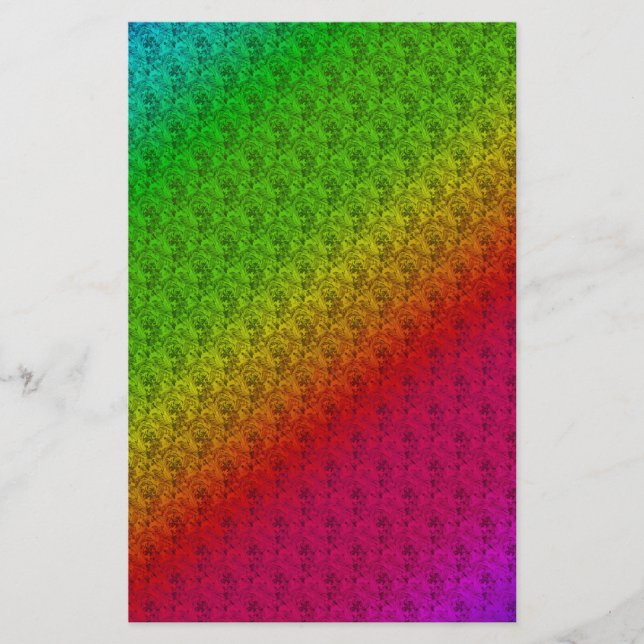 Diag Rainbow Gradient Blumenmuster Rot Grün Flyer (Vorne)