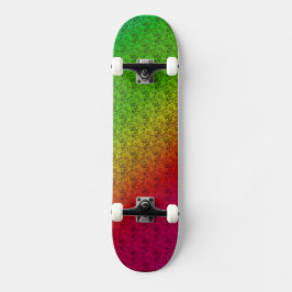 Diag Rainbow Gradient Blumenmuster Rot Grün Skateboard