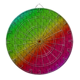 Diag Regenbogenverlauf Blumenmuster Rot Grün Dartscheibe