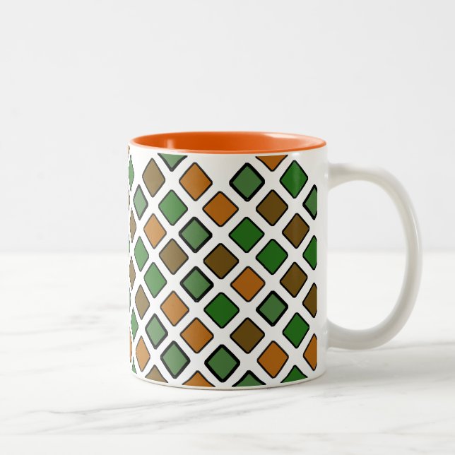 DIAG SQUARES orange Zweifarbige Tasse (Rechts)