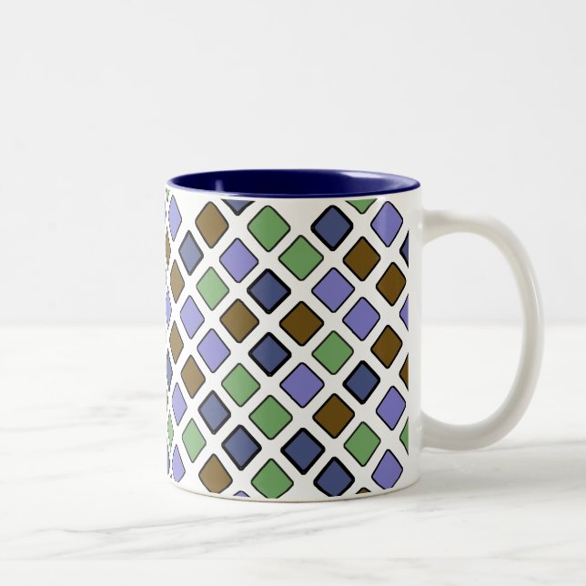 DIAG SQUARES plus blaue Zwei-Tone-Tasse Zweifarbige Tasse (Rechts)
