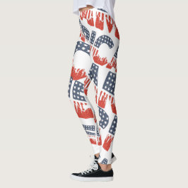 Diagonal AMERICA Pattern Leggings für 4. Juli