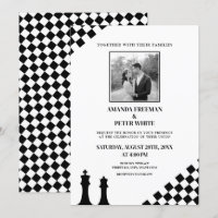 Diagonal Black Chess Bold Schachbretts Hochzeit