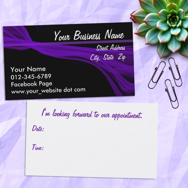 Diagonal-Blähungen Terminkarte (business front and appointment back card)