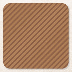Diagonal Brown Streifen Rechteckiger Pappuntersetzer